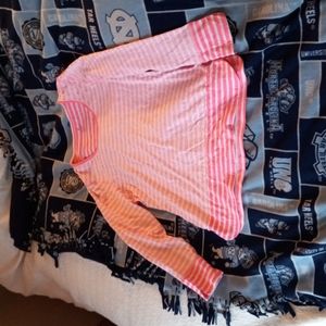 Women's pink striped long sleeve shirt